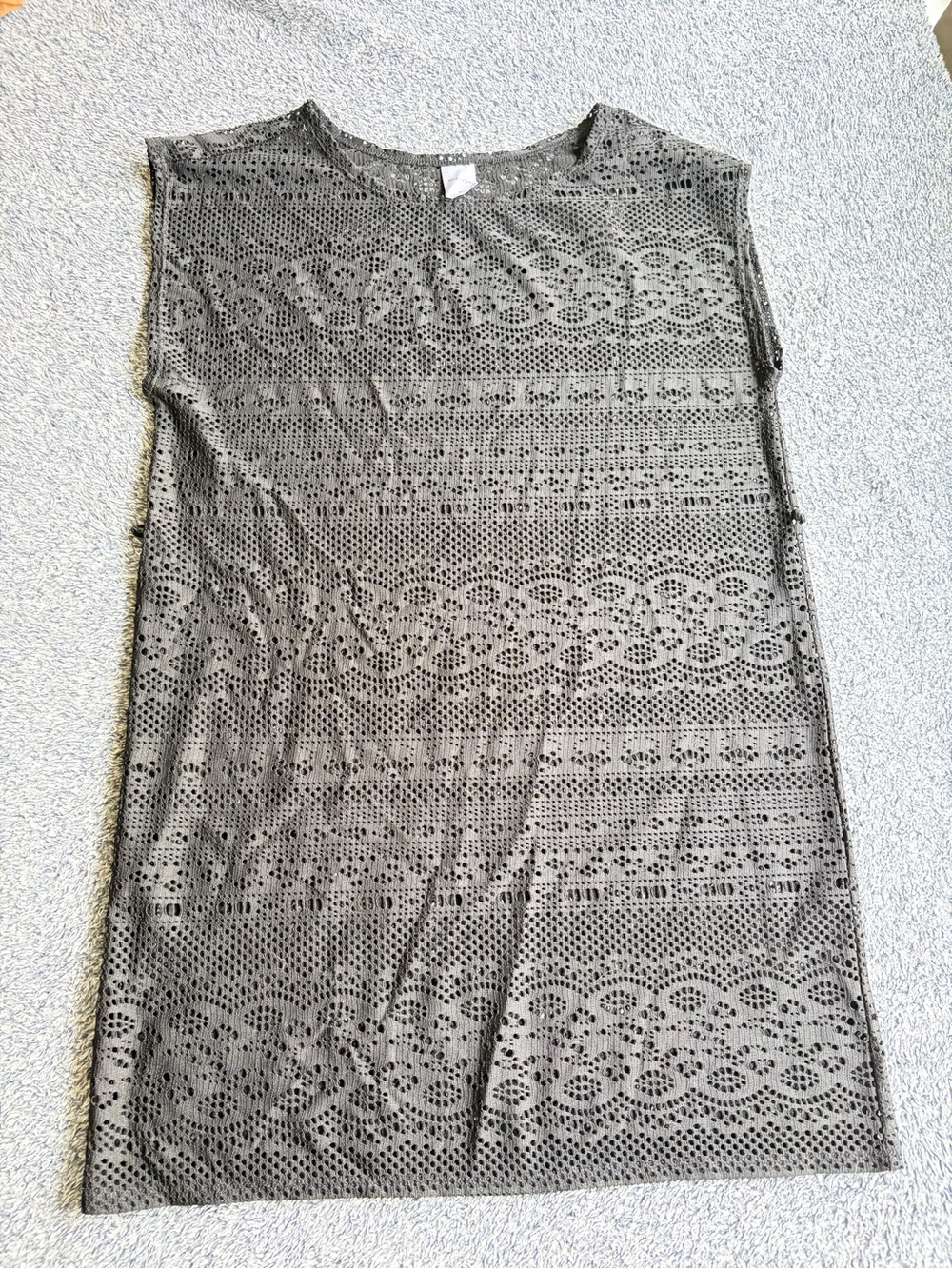 Merona Women’s Black Lace Sleeveless Swim Cover-Up – Size Medium - Picture 2 of 10